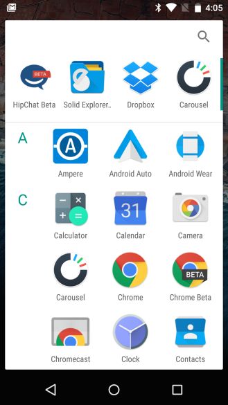 Fotografía - [Android M Feature Spotlight] Dev Preview 2 Launcher Changements: mode paysage sur les téléphones, App Drawer No Longer brisée par lettres, et rapide Défilement Widget Picker